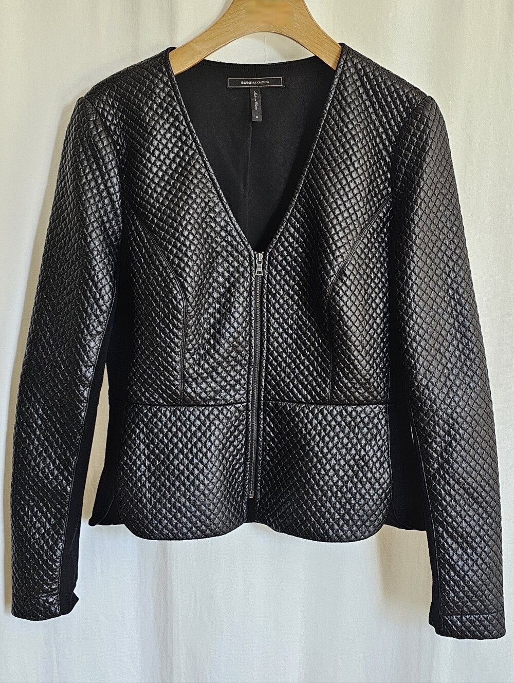 BCBGMaxAzria Faux Leather Diamond Quilted Pearson Jacket